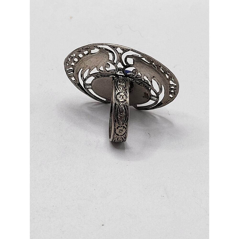 Vintage Peacock Ring Statement Adjustable Silver … - image 5